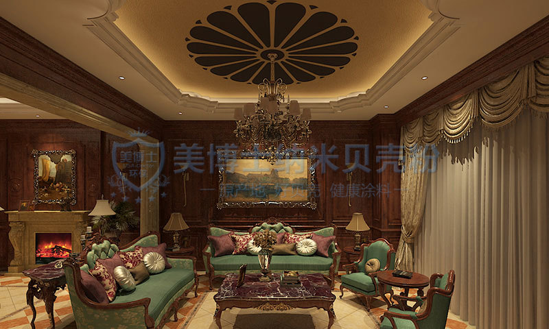 美博士贝壳粉欧式古典-餐厅装修效果图
