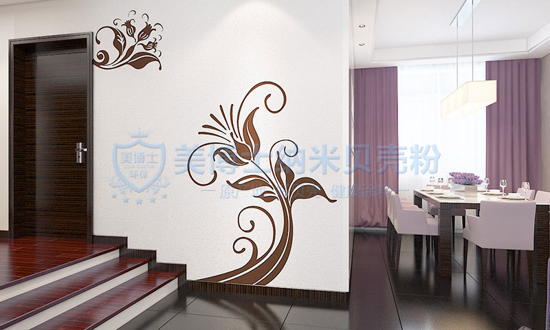 美博士贝壳粉现代简约-餐厅装修效果图