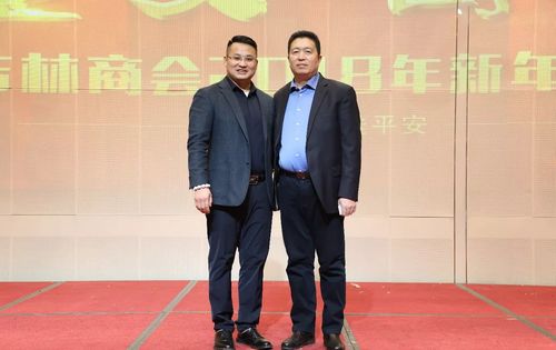 集团董事长安俊峰与吉林商会会长合影